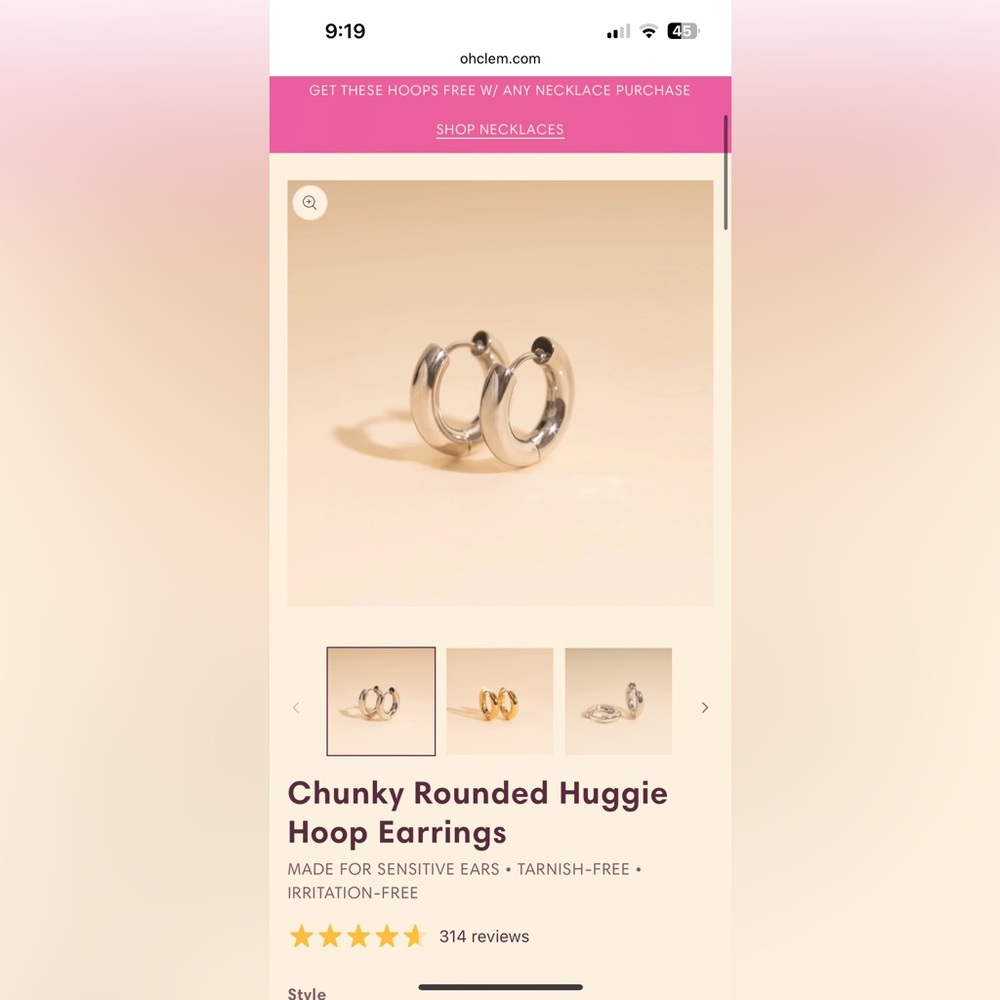 Oh Clementine Chunky Huggie Hoops